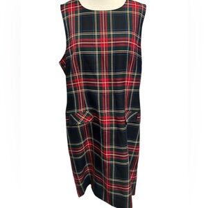 Tabi international Plaid tunic dress Royal Stewart Tartan vintage 1990 XL